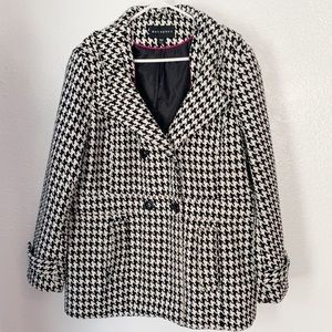 Metaphor Black and White Houndstooth Jacket with pockets